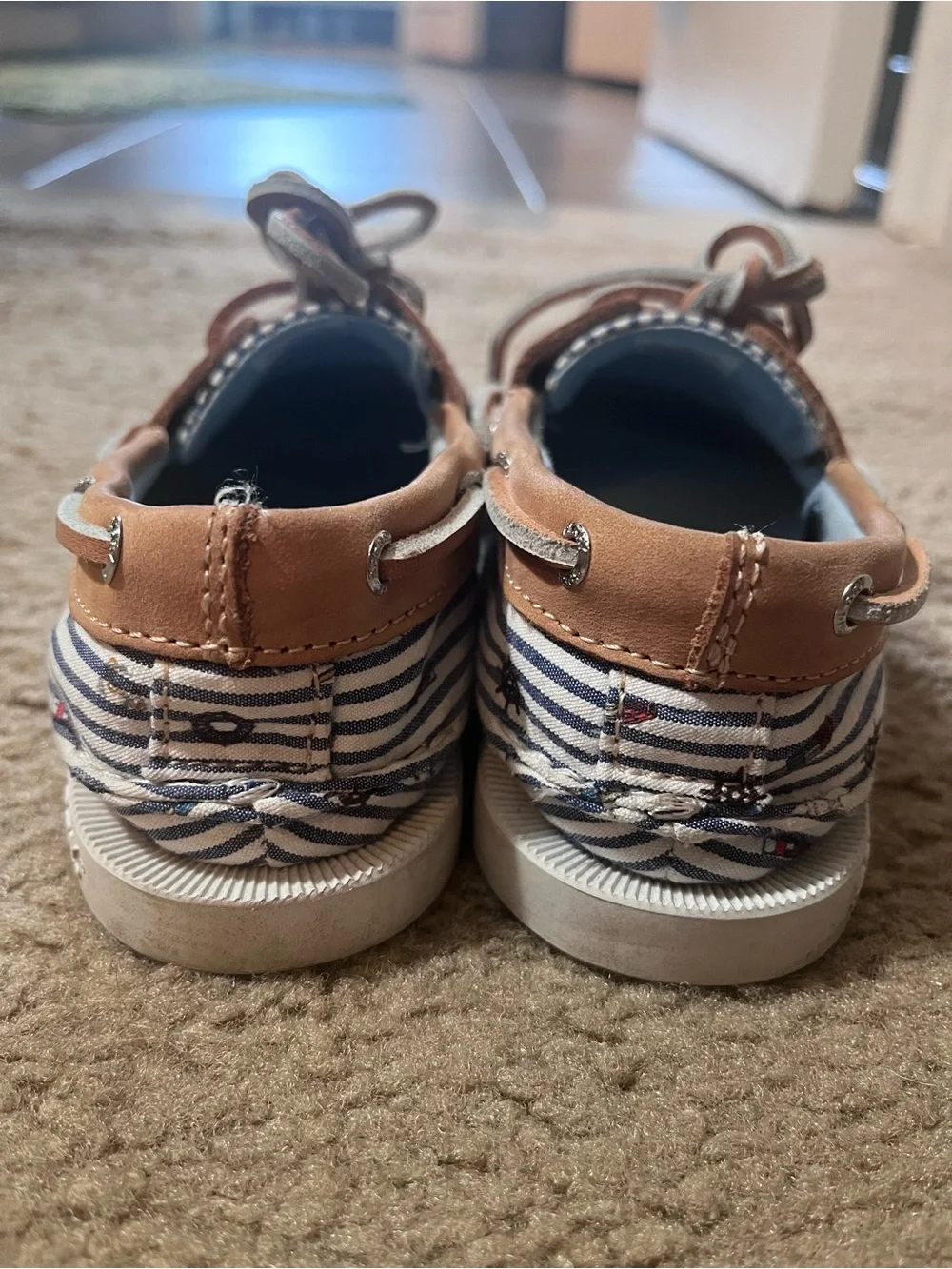 Sperry Kids Nautical Stripe Boat Shoes - Blue & Tan